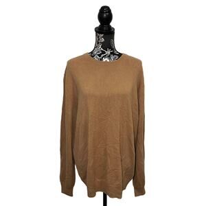 NEW J. Crew Long Sleeve Cashmere Crewneck Sweater Pullover Camel Brown - Size XL